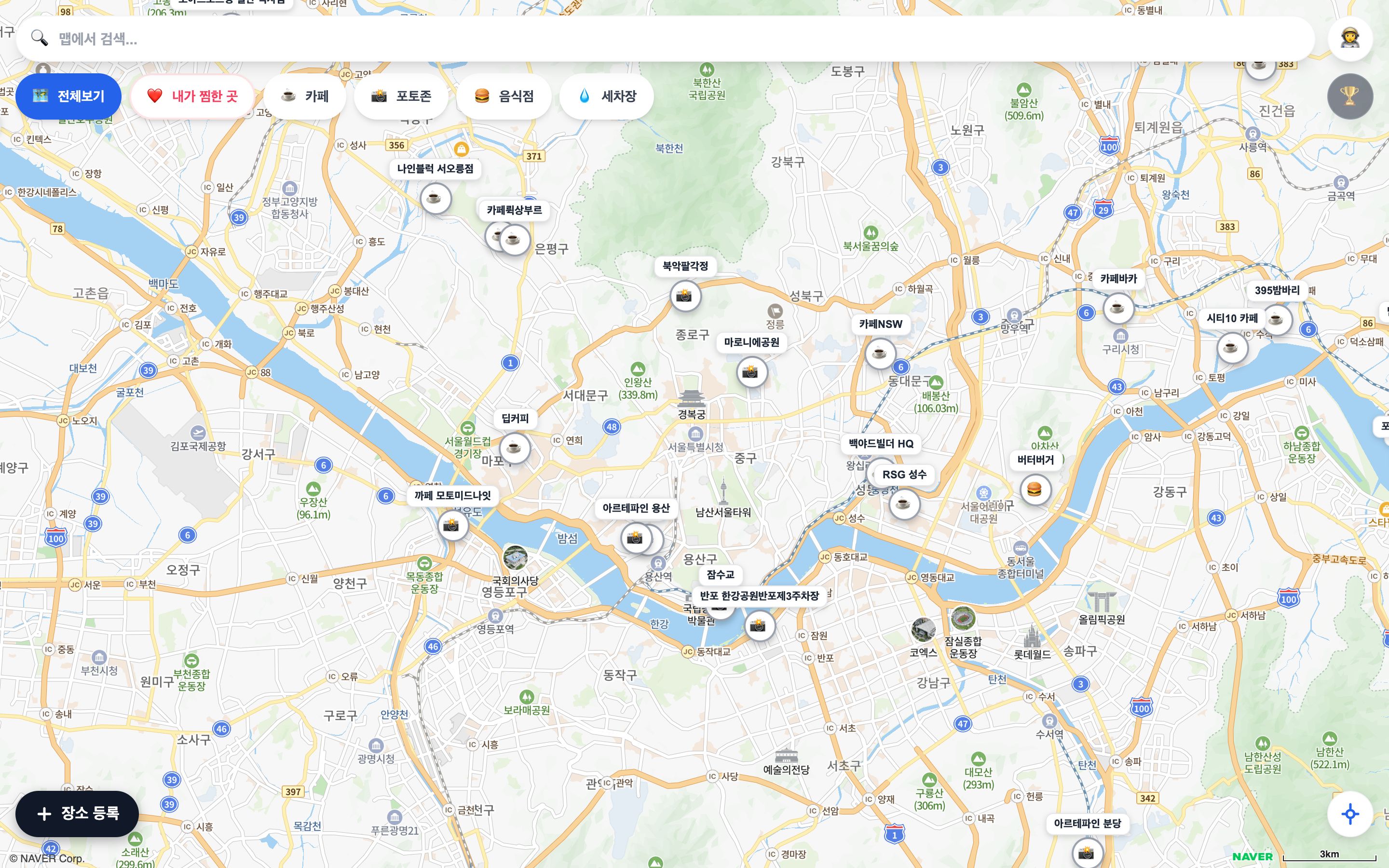 지도 기반 오토바이 친화 장소 맵 플랫폼 어플리케이션 제작